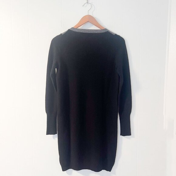 360 SWEATER- WOOL CASHMERE DRESS IN BLACK/GRAY - Picture 3 of 11